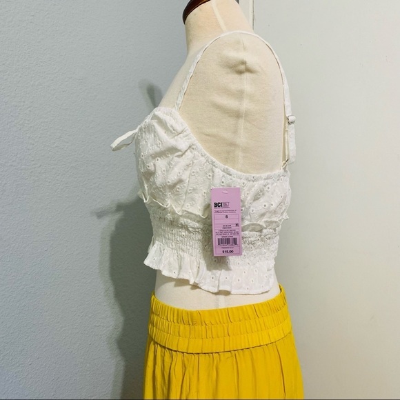 Wild Fable Women White Embroidery Crop Top Size Small 100% Cotton - Picture 5 of 9